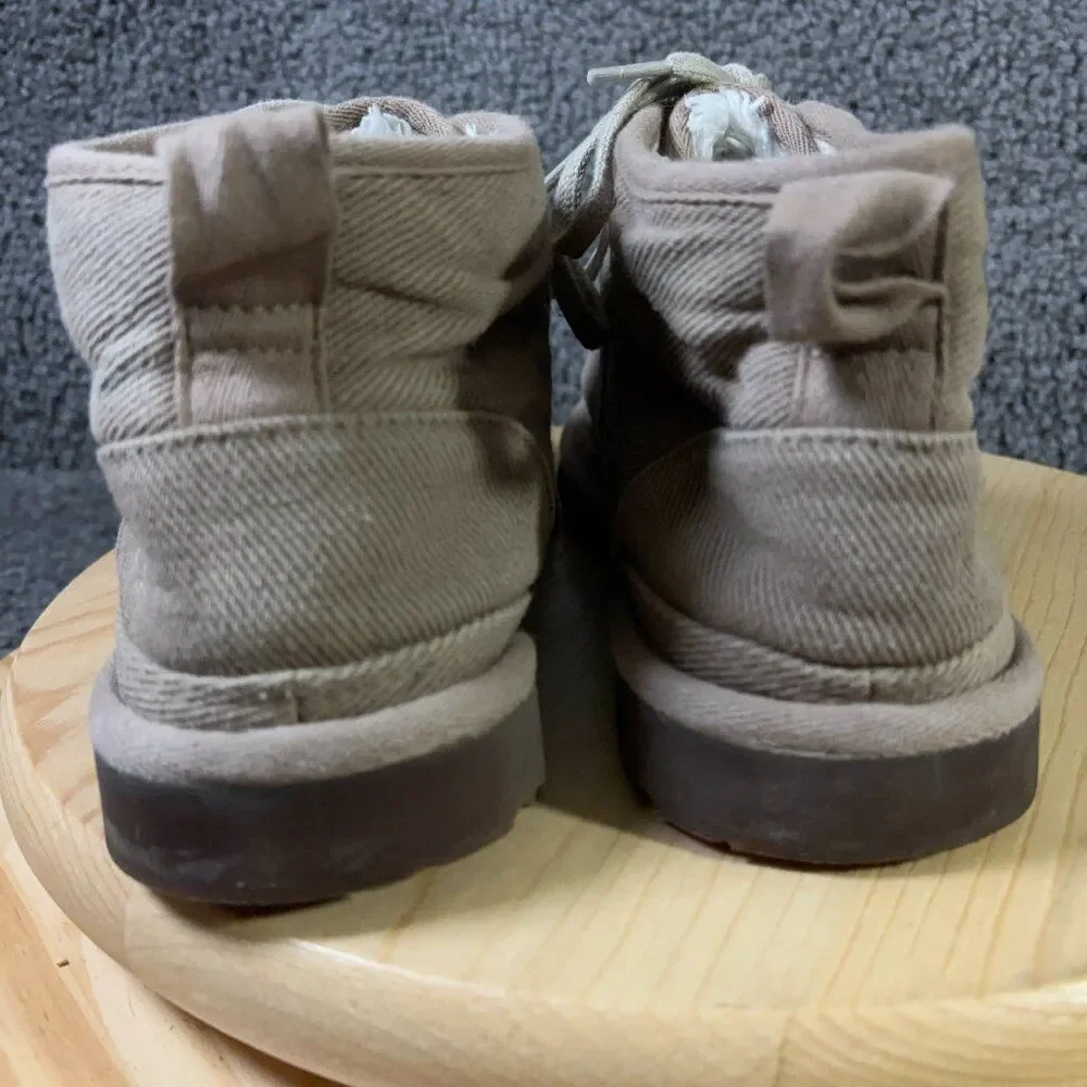 UGG Neumel Natural Chukka Boots Mens Size 11 Natural Hemp Canvas Faux Fur Lined